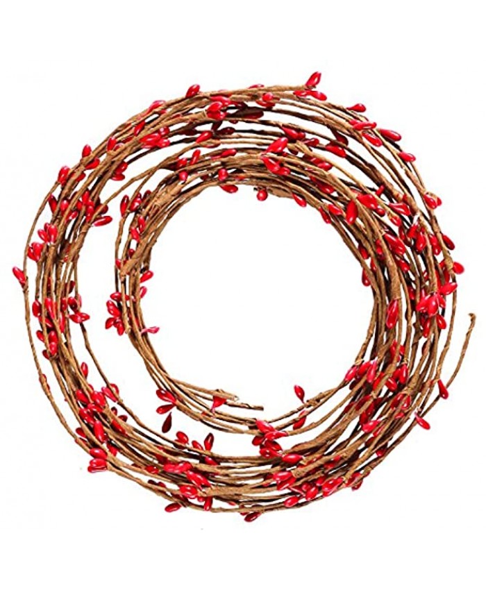 Resinta Red Pip Berry Garland Red Single Ply Pip Berry Garland for Christmas Craft Décor or Celebrations Embellishing 42 Feet