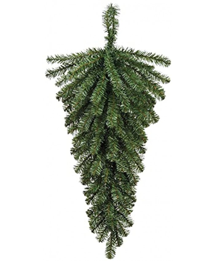 TenWaterloo 30 Inch Artificial Balsam Pine Teardrop Swag Winter and Christmas Décor Front Door Swag