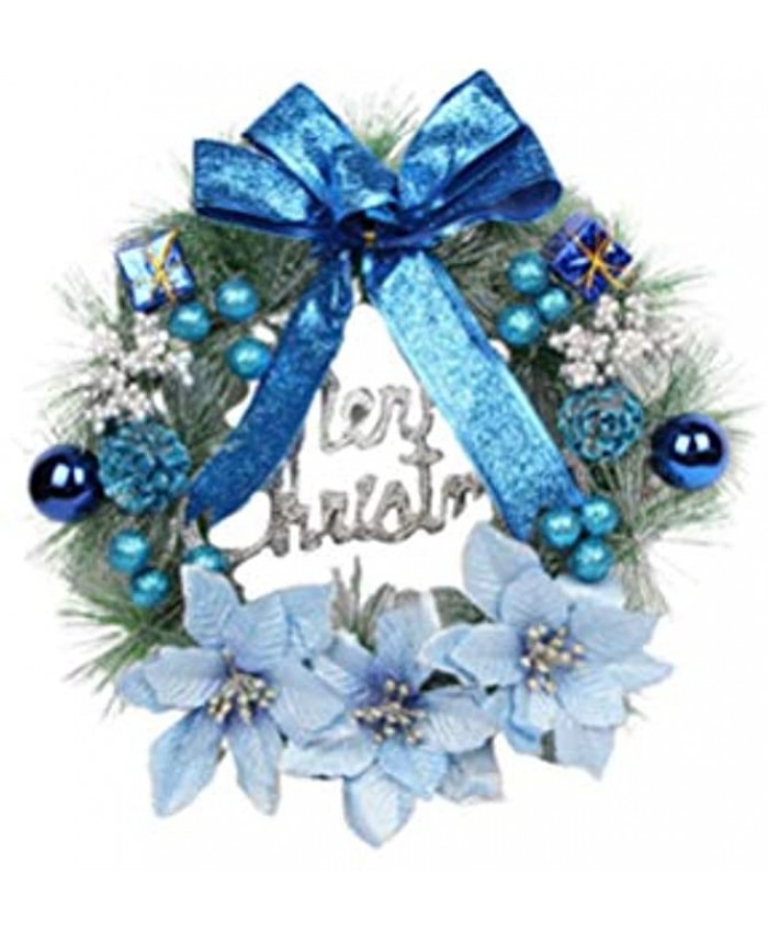 SUPVOX Christmas Wreath Christmas Garland 30cm Blue Christmas Wreath Decorations for Home