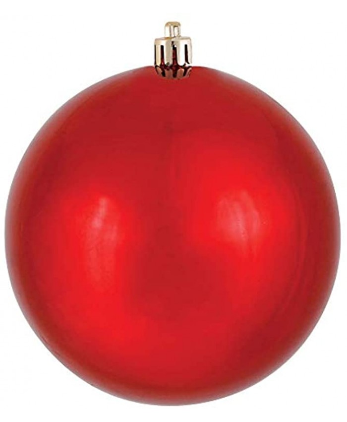 Vickerman 6" Red Shiny Ball Ornament 4 per Bag