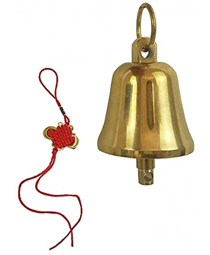 1.18 inch Small Brass Decorative Bells Pure Copper Wall Clocks Wind Chimes Ornaments Craft Bell Furnishings Pet Pells with Chinese Knot