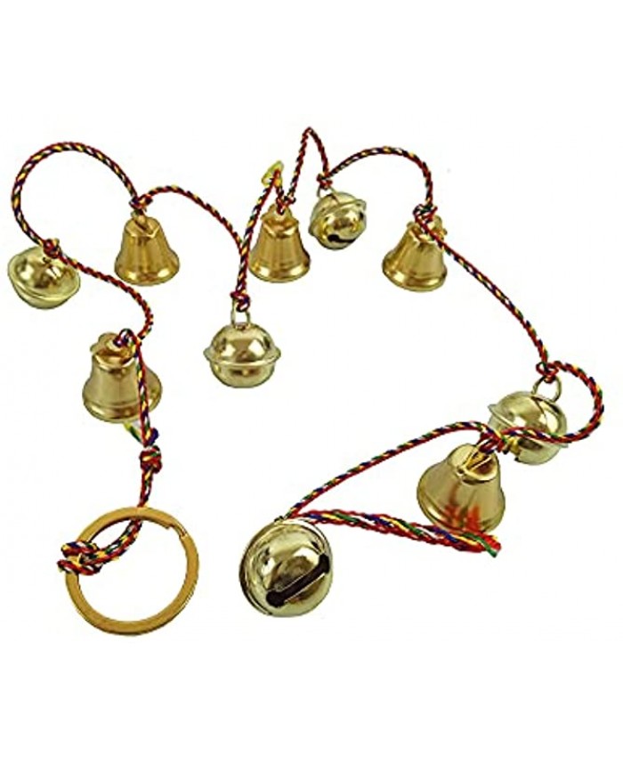 Handicrafts Metal Decorative Bell String of 10 Retro Style Wall Hanging Christmas Bell Home Decoration Gold