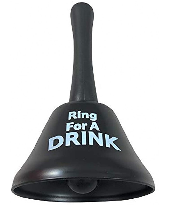 Ring for a Drink Black Metal Hand Bell in Gift Box