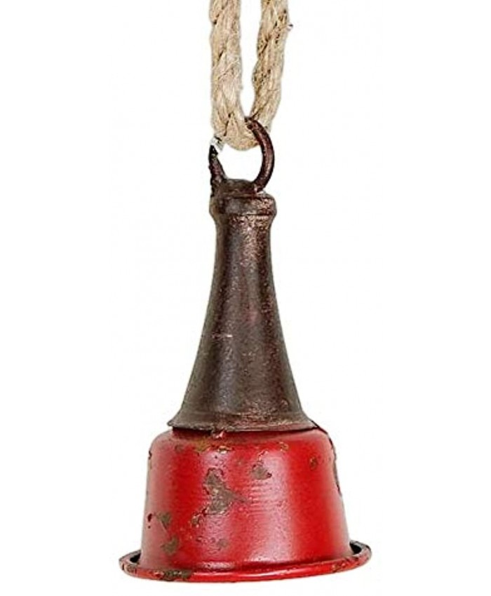 The Bridge Collection Small Rustic Red Metal Bell Ornament