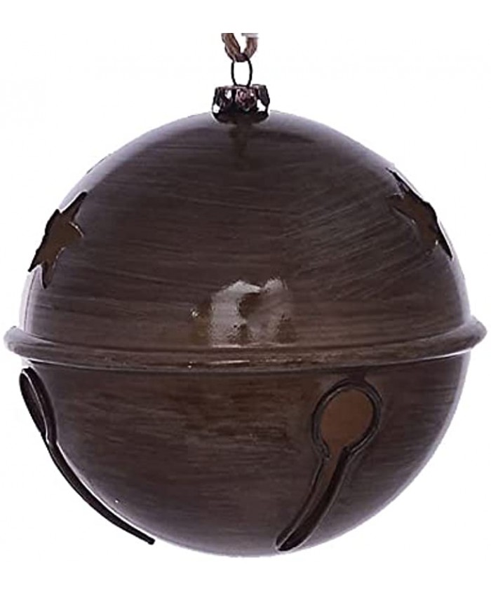 Vickerman 4.75" Pewter Wood Grain Bell Ornament. These Ornaments are The Perfect Addition to Any Holiday Decorating Project. They Feature a Light Wood Grain Pattern. Includes 4 Pieces per Pack.