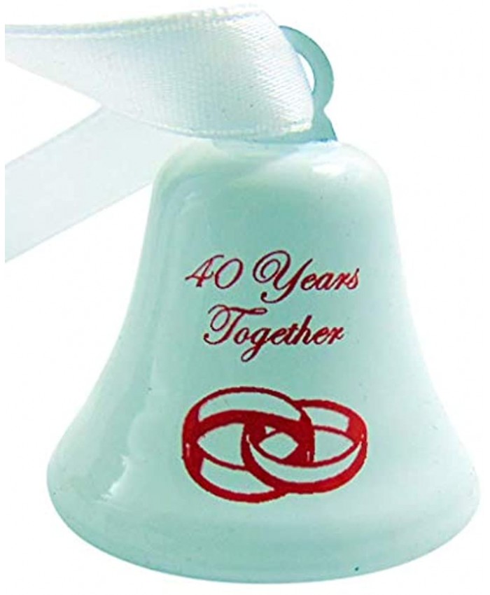 Westman Works 40th Anniversary Ornament Forty Years Together Wedding Bell with Ribbon Gift Boxed