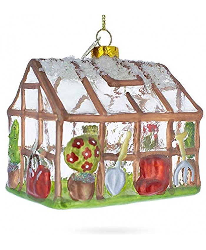 BestPysanky Greenhouse and Tools Glass Christmas Ornament
