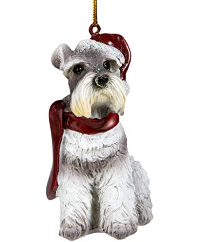 Design Toscano JH576317 Christmas Xmas Miniature Schnauzer Holiday Dog Ornaments full color