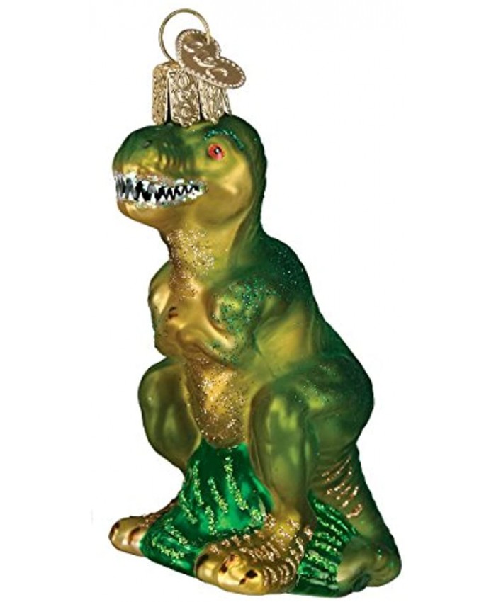 Old World Christmas Dinosaurs Glass Blown Ornaments for Christmas Tree,T-Rex