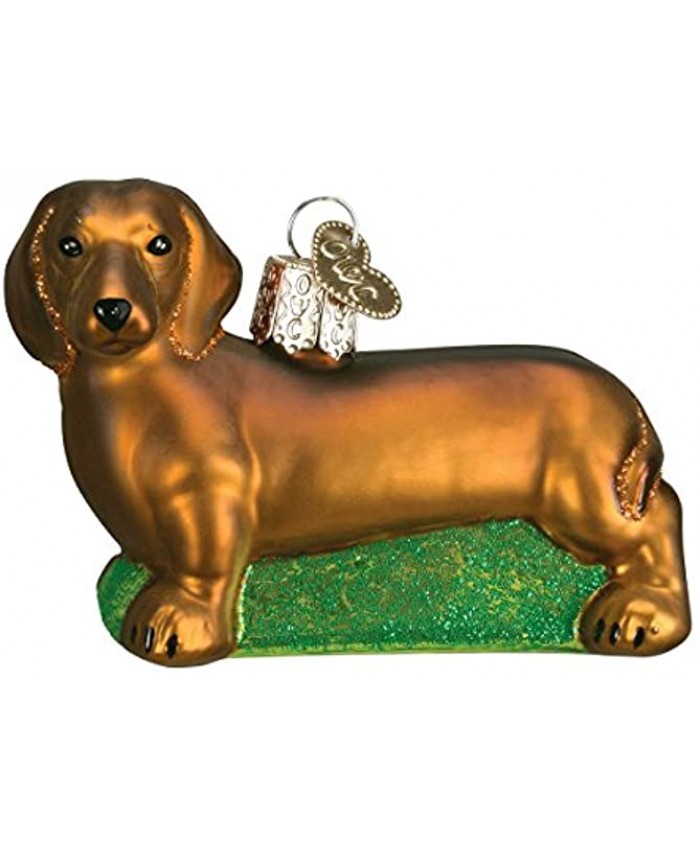 Old World Christmas Dog Collection Glass Blown Ornaments for Christmas Tree Dachshund Model:12219
