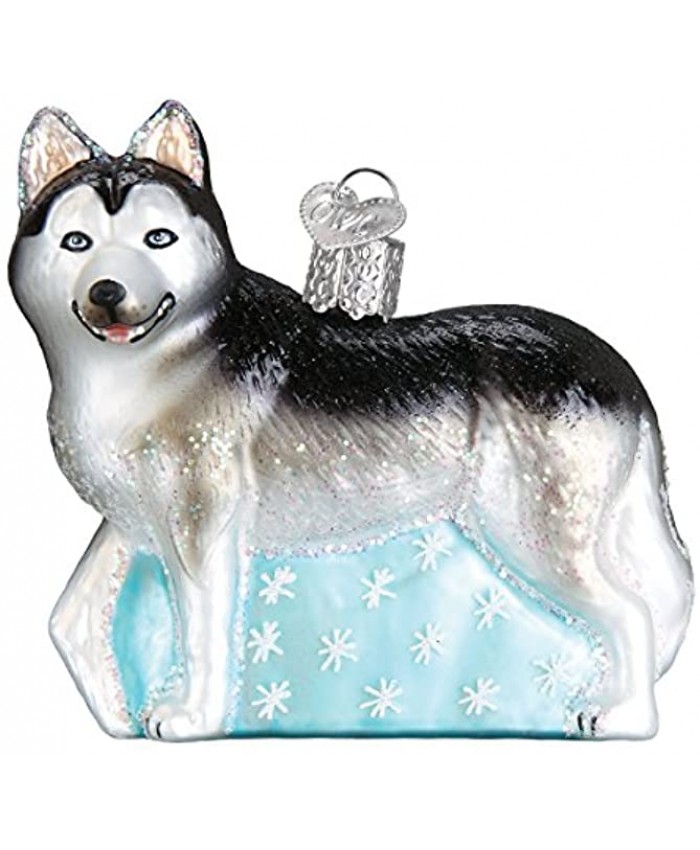 Old World Christmas Dog Collection Glass Blown Ornaments for Christmas Tree Siberian Husky