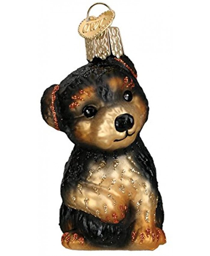 Old World Christmas Dog Collection Glass Blown Ornaments for Christmas Tree Yorkie Puppy