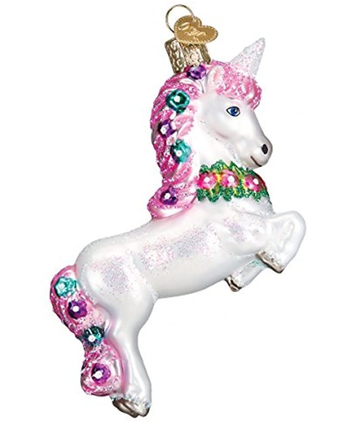 Old World Christmas Glass Blown Ornament Prancing Unicorn