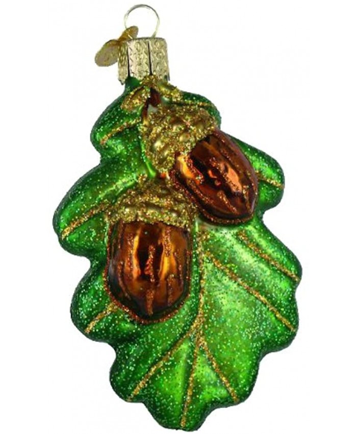 Old World Christmas Oak Leaf with Acorns Glass Blown Ornament