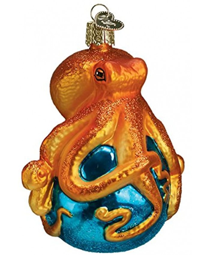 Old World Christmas Ornaments: Sea and Water Animals Glass Blown Ornaments for Christmas Tree Octopus