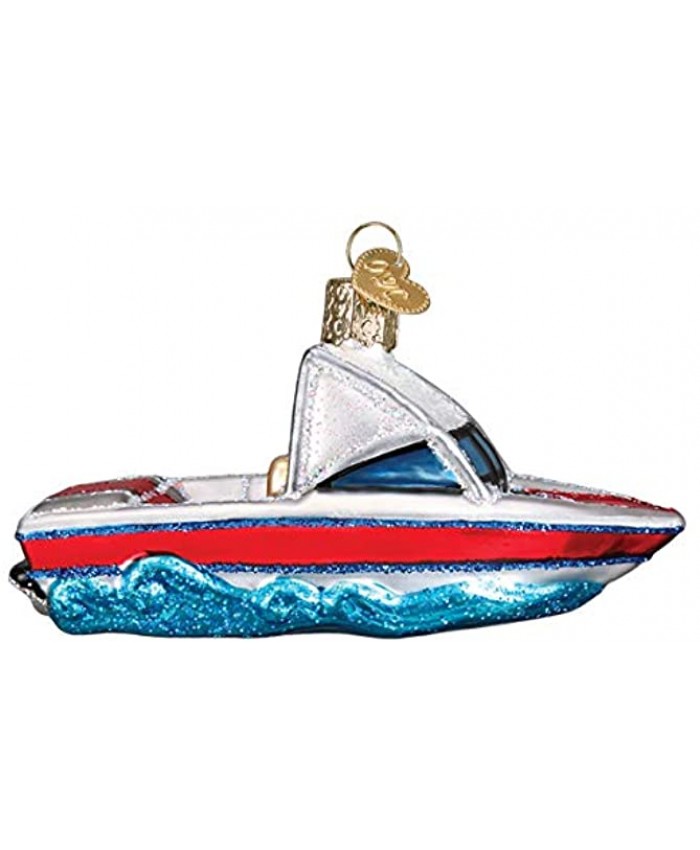 Old World Christmas Ornaments Ski Boat Glass Blown Ornaments for Christmas Tree