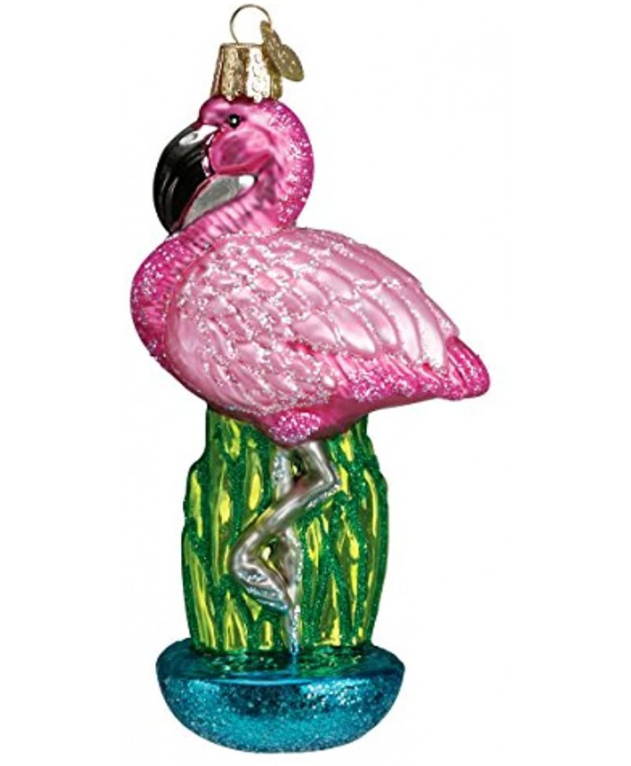 Old World Christmas Zoo and Wildlife Animals Glass Blown Ornaments for Christmas Tree Flamingo