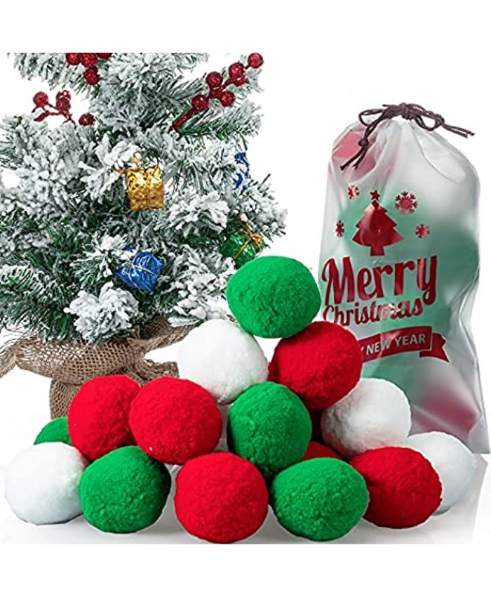 12 Pieces Christmas Water Balls Reusable Splash Balls Colorful Ball Ornaments Pom Pom Balls Ornaments Winter Color Pool Balls Toys Outdoor Ball Fight Games for Outdoor Activity and Pool Beach Party