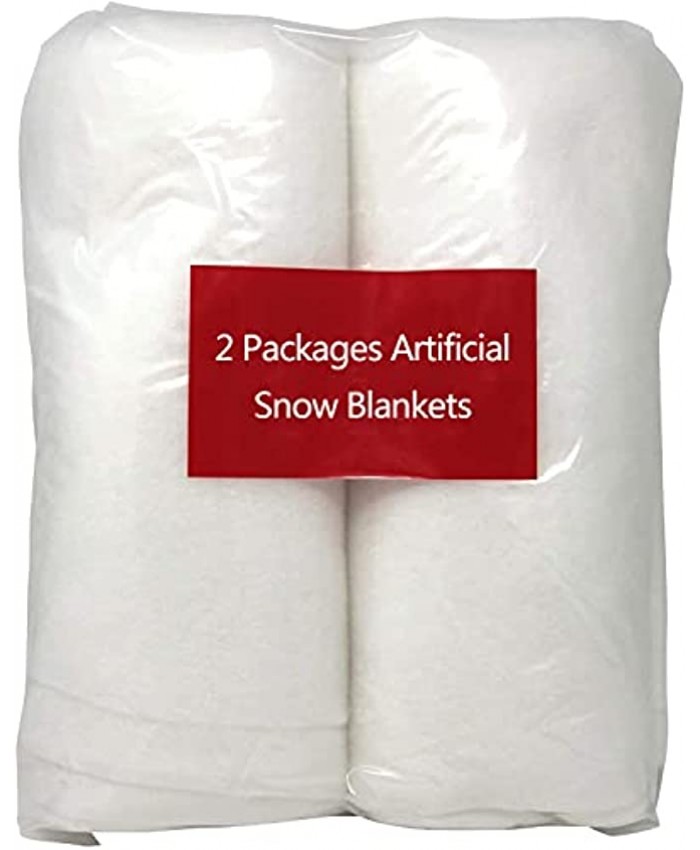 2 Set Christmas Snow Roll 2 Packages of 3 Foot X 8 Foot Artificial Snow Blankets for Christmas Decorations