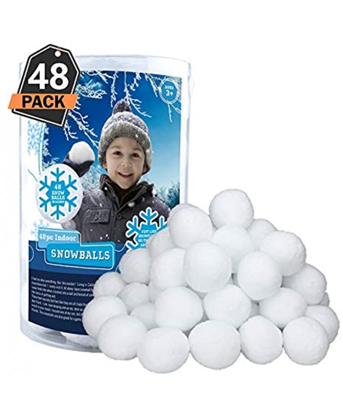 48 Pack Indoor Snowballs for Kids Snow Fight