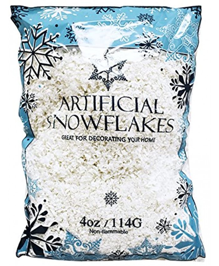 Black Duck Brand Snow Artificial Flakes 4 Oz Bag! Festive Fake Snow for Crafts Christmas and Decor!