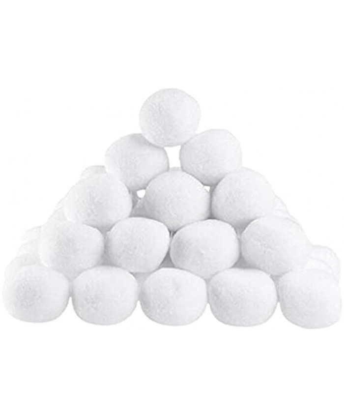BWWNBY 50 Pieces White Snowballs Polystyrene Realistic Christmas Decoration Snowball Fight Party Decorations for Indoor and Outdoor 2.7inch