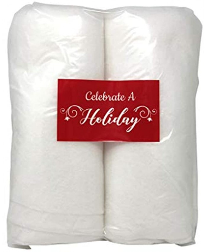 Celebrate A Holiday Christmas Snow Roll 2 Packages of 3 Foot X 8 Foot Artificial Snow Blankets for Christmas Decorations