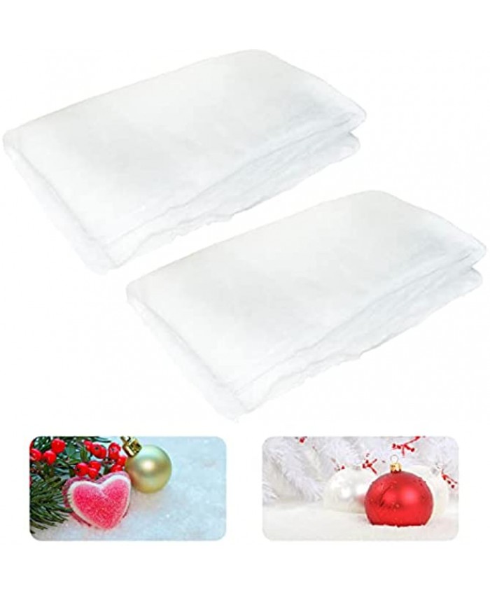 IMURGIFT 2 Pack Christmas Snow Blanket for Decorating 3 x 8 feet Thickened White Snow Cover Blankets Christmas Snow Roll for Xmas Tree Table Village Decorations