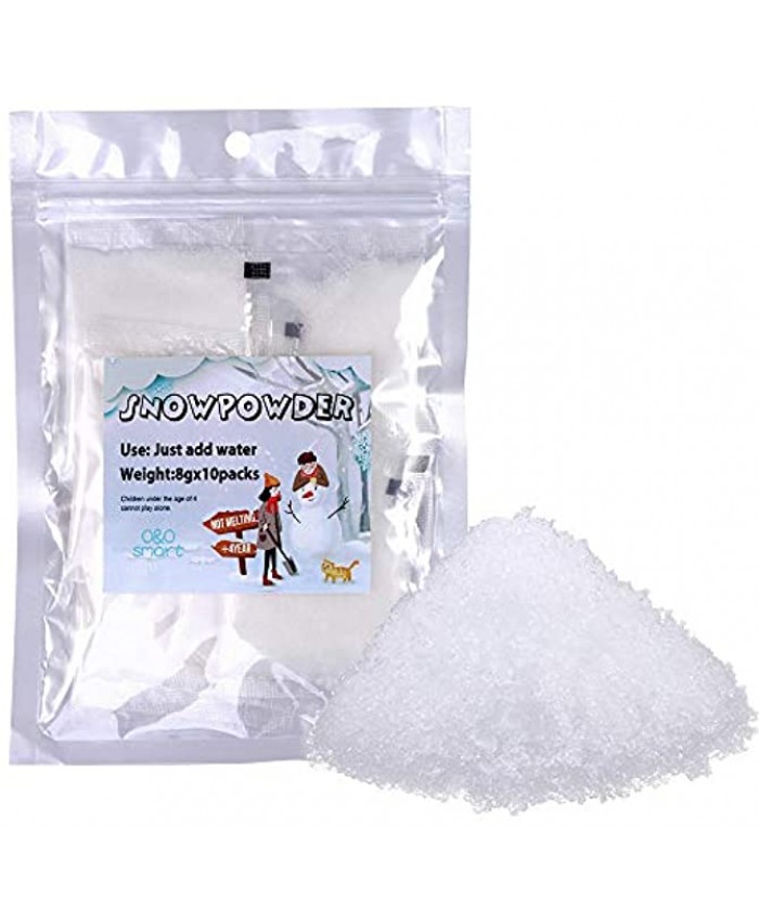 Instant Snow ，Faux Snow Powder 10PCS Fake Artificial Snow Fluffy Super Absorbant Holiday Decorations Perfect for Cloud Slime --O&O smart