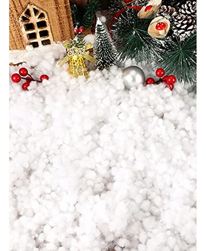 Riakrum Christmas Fake Snow Decor Artificial Snow Fluffy Fiber Stuffing Snow Covering Stuffing Blanket Fake White Snow for for Christmas Tree Home and Party Decorations 120 g