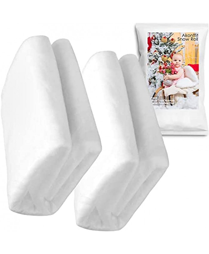 Snow Roll-2 Pack Artificial Snow Blankets 95 in x 30 in Each for Christmas Decorations Under The Christmas Tree Thick White Soft Fluffy Fake Snow Cover Holiday for and Winter Displays