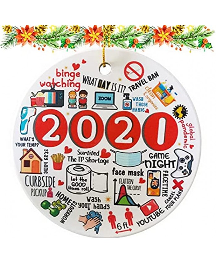 2021 Christmas Ornaments Two-Sided Design Xmas Decorations 2020 Santa Claus Ornaments Christmas Ornament Peace & Happiness Decoration B