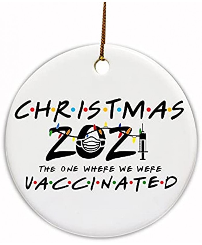 Christmas Ornaments 2021 Double-Side Printed Friends Christmas Ornament Funny Gifts for Women Men Family Xmas Tree Decorations for 2021 Event Ornament