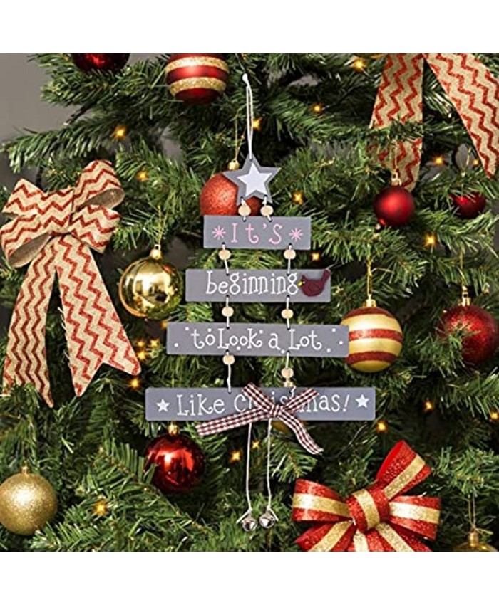 DERAYEE Christmas Tree Ornaments Xmas Tree Decorations Christmas Tree Patterned Shape Hanging Home Accessories Party Supplies Gift