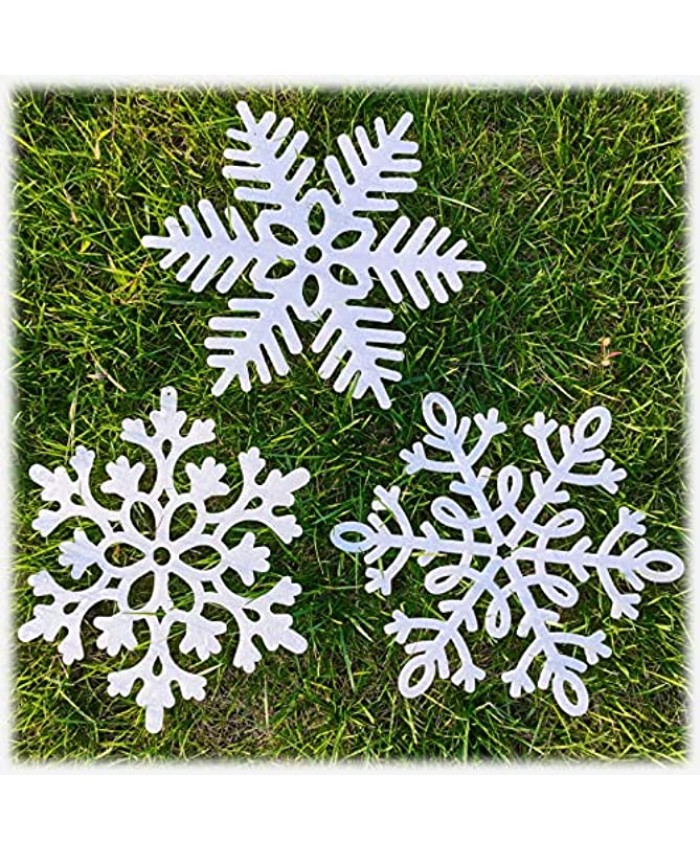 Lastest Upgraded Personalized 2021 Christmas Ornaments 10pcs White Large Snowflake Ornaments 12 in Plastic Glitter Snow Flakes Outdoor Tree Ornaments ,Craft Hanging Snowflake Decorations