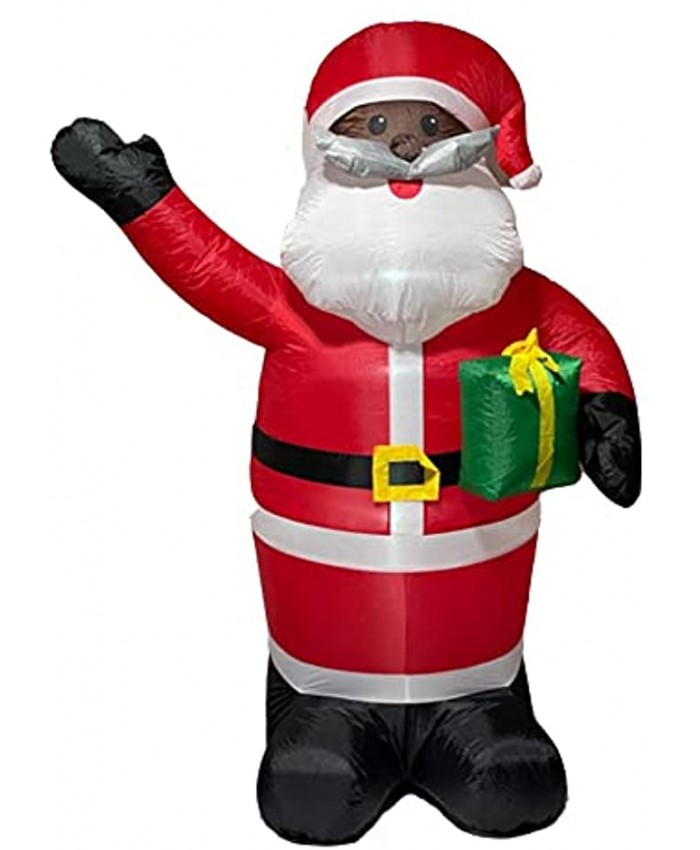 BBO Brand 6 Ft Inflatable Standing Santa Claus Christmas Figure Decoration 6 Foot Black Inflatable Santa Claus