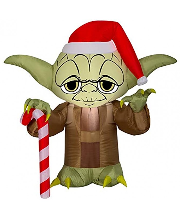 Gemmy 3' Airblown Yoda w Santa Hat Star Wars Christmas Inflatable