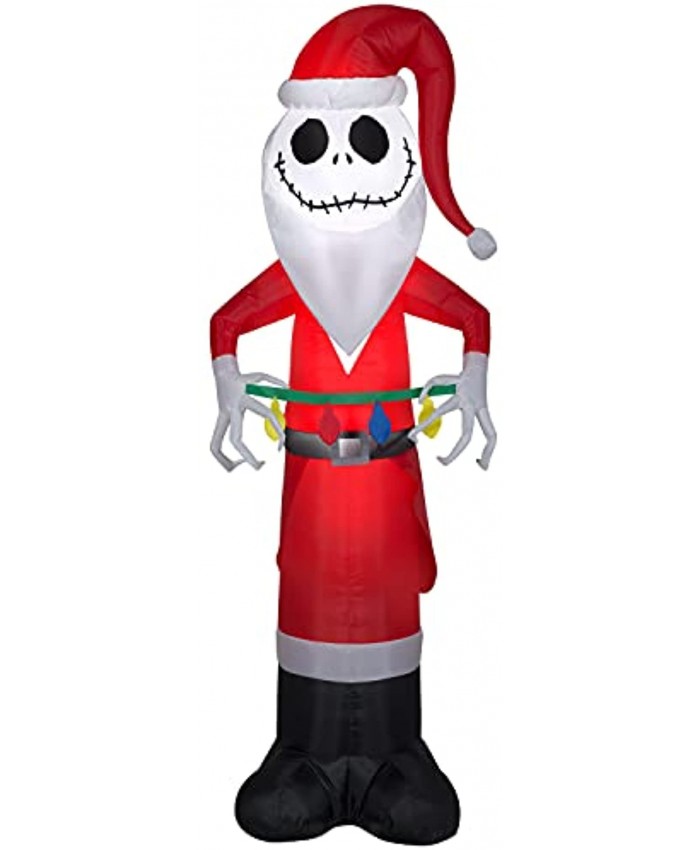 Gemmy 5.5' Christmas Inflatable Jack Skellington Holding Christmas Lights Indoor Outdoor Decoration