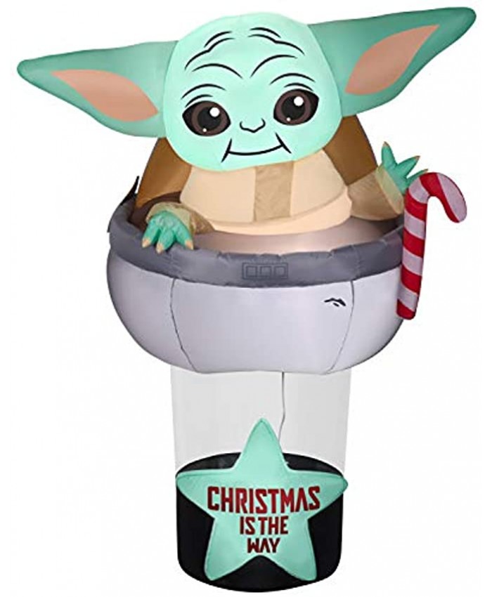 Gemmy Christmas Airblown Inflatable The Child in Pod Scene Star Wars 6 ft Tall Grey