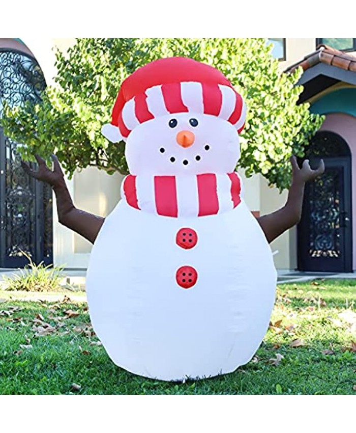 GOOSH 5 FT Height Christmas Inflatables Outdoor Snowman Blow Up Yard Decoration Clearance with LED Lights Built-in for Holiday Christmas Party Yard Garden