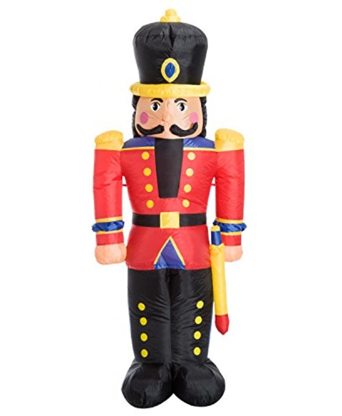 HOMCOM Inflatable Christmas Outdoor Lighted Yard Decoration Nutracker Toy Soldier 6ft Tall