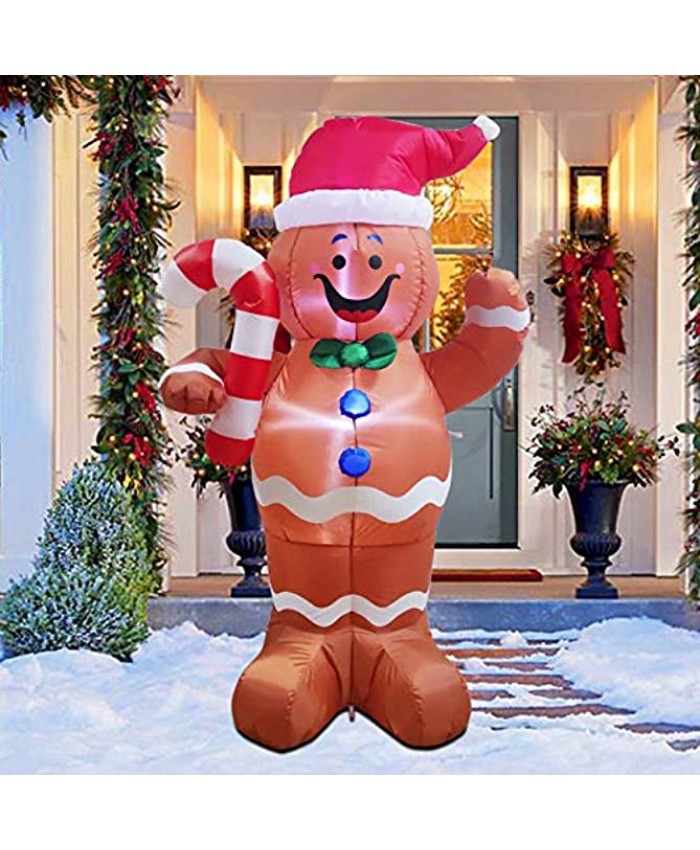 Twinkle Star 5 FT Christmas Inflatable LED Lighted Gingerbread Man Blow Up Xmas Party Indoor Outdoor Yard Lawn Garden Decoration