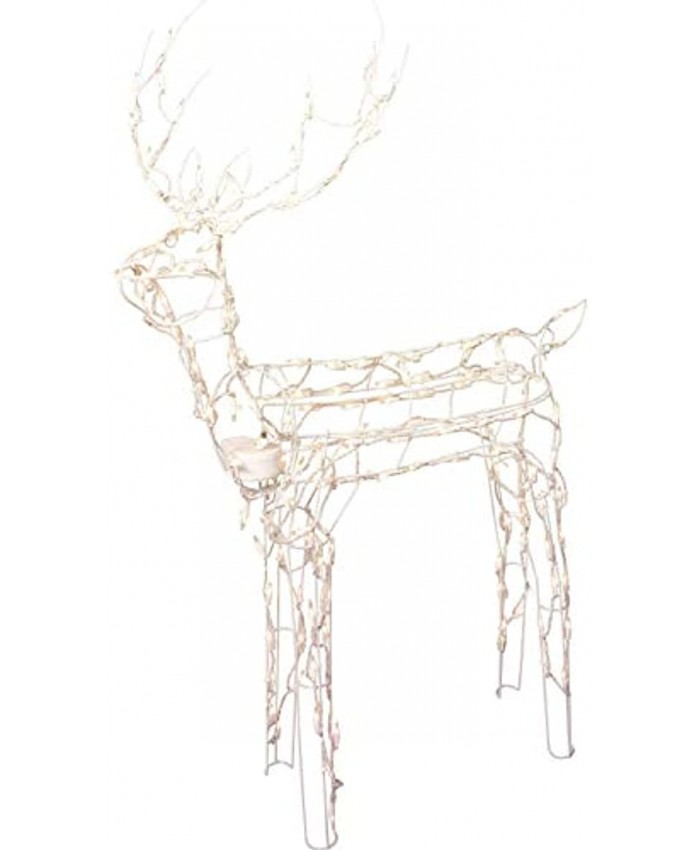 Animated 3-D Wire Standing Buck Reindeer Lighted and Moving Christmas Yard Decoration 48-inches Tall