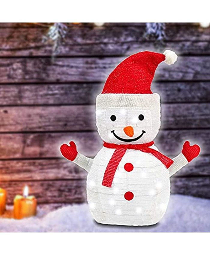 COVFEVER Standing Lighted Christmas Snowman Battery Operated Light Up Christmas Decorations for Indoor and Outdoor 2.75ft