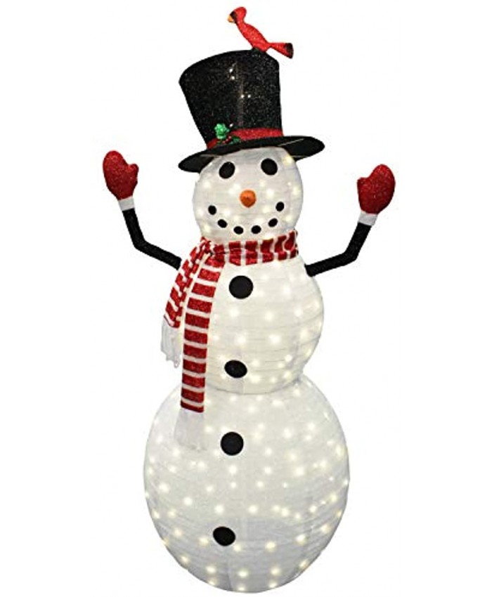 Joiedomi 6ft Tinsel Collapsible Snowman 240 LED Warm White Yard Light for Christmas Outdoor Yard Garden Decorations Christmas Event Decoration Christmas Eve Night Decor