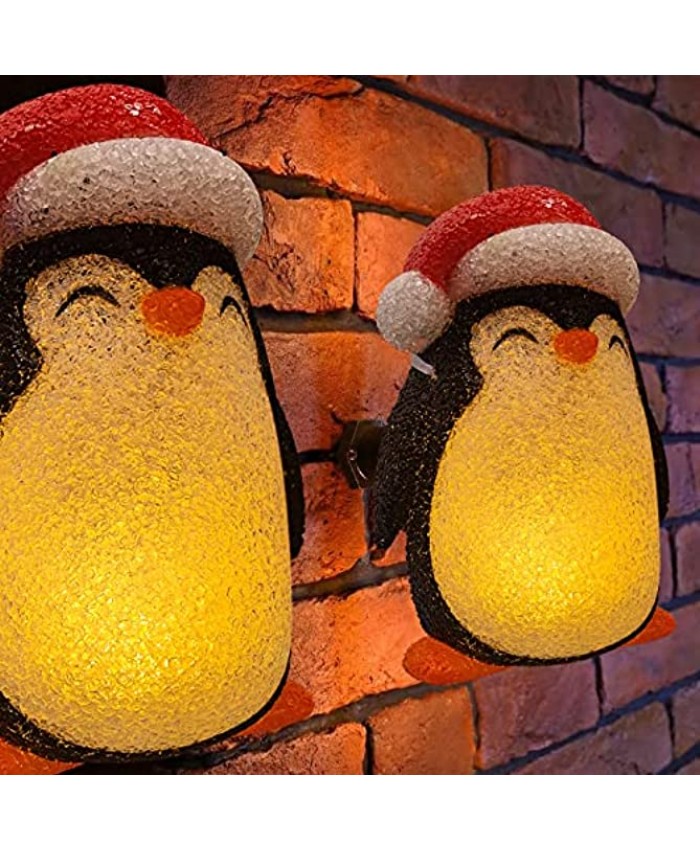 TODIMART 2 PCS Christmas Porch Light Covers Outdoor Christmas Decorations Cute Penguin Light Covers with Elastic Band for Outdoor Garage Lights Large Light Fixtures Decor 12 Inch
