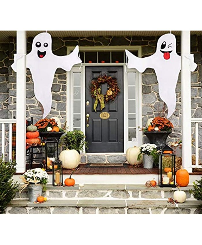 Geefuun Halloween Ghost Hanging Decoration Outdoor Decor Hallowmas Tree Hugger Friendly Spooky Party Supplies2 Pieces
