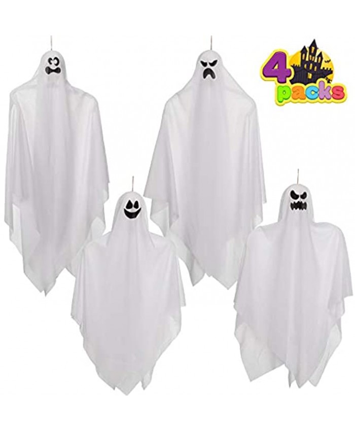 Halloween Hanging Ghosts4 Pack two in 35.5” and two in 27.5” for Halloween Party Decoration Cute Flying Ghost for Front Yard Patio Lawn Garden Party Décor and Holiday Halloween Hanging Decorations