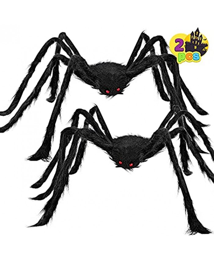 Halloween Realistic Hairy Spiders Set2 Pack Halloween Spider Props Decorations Large Scary Spiders with Adjustable Legs for Halloween Indoor Outdoor House Yard Decorations Party Supplies47" 47"