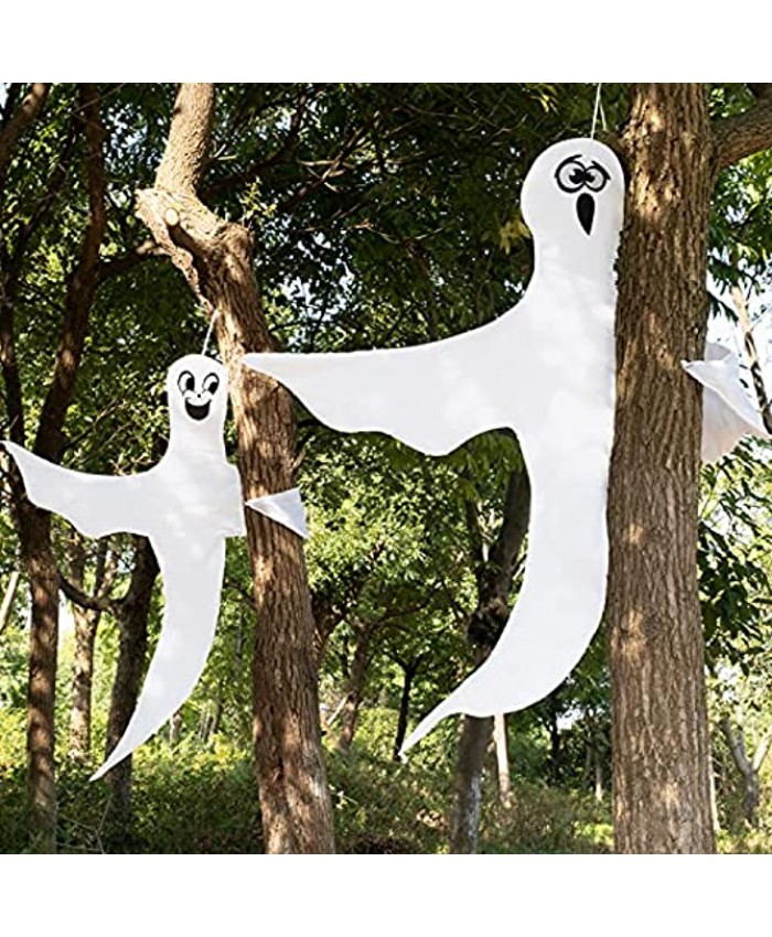 JOYIN 2 Pack 46" Halloween Tree Hugger Ghost Decoration Halloween Cute Ghost Design Decorations for Halloween Outdoor Lawn Tree Decor Ghost Party Supplies